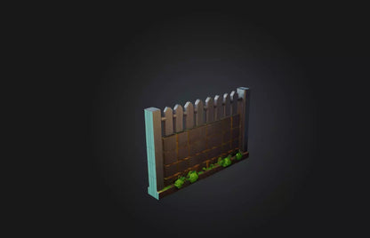 3D model Voxel Fence VR / AR / low-poly