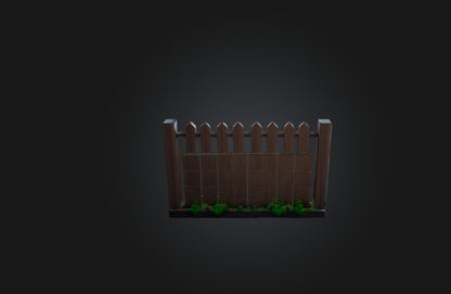 3D model Voxel Fence VR / AR / low-poly