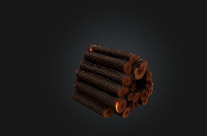 3D model Voxel Firewood VR / AR / low-poly
