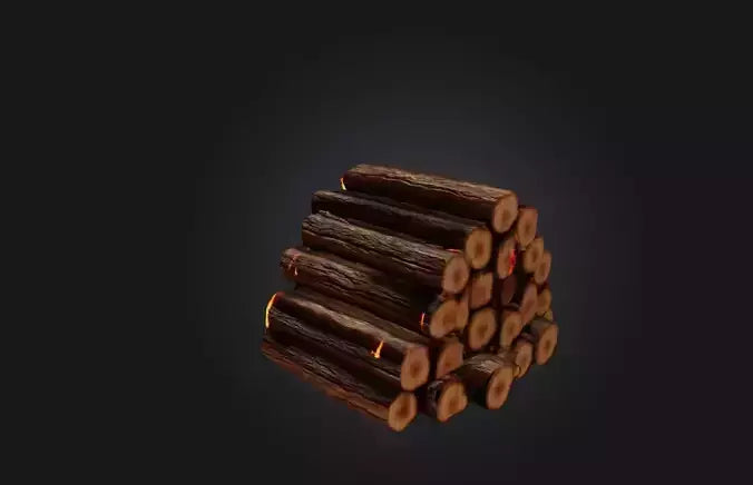 3D model Voxel Firewood VR / AR / low-poly