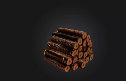 3D model Voxel Firewood VR / AR / low-poly
