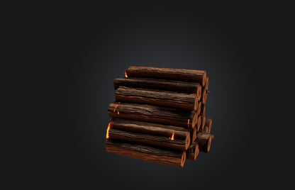 3D model Voxel Firewood VR / AR / low-poly