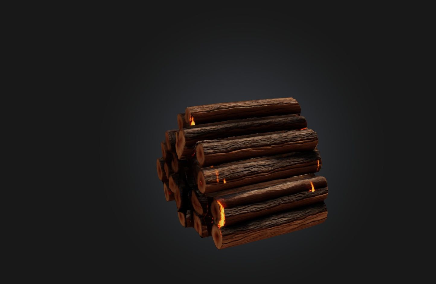 3D model Voxel Firewood VR / AR / low-poly