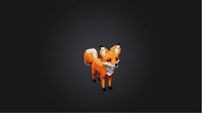 3D model Voxel Fox   VR / AR / low-poly
