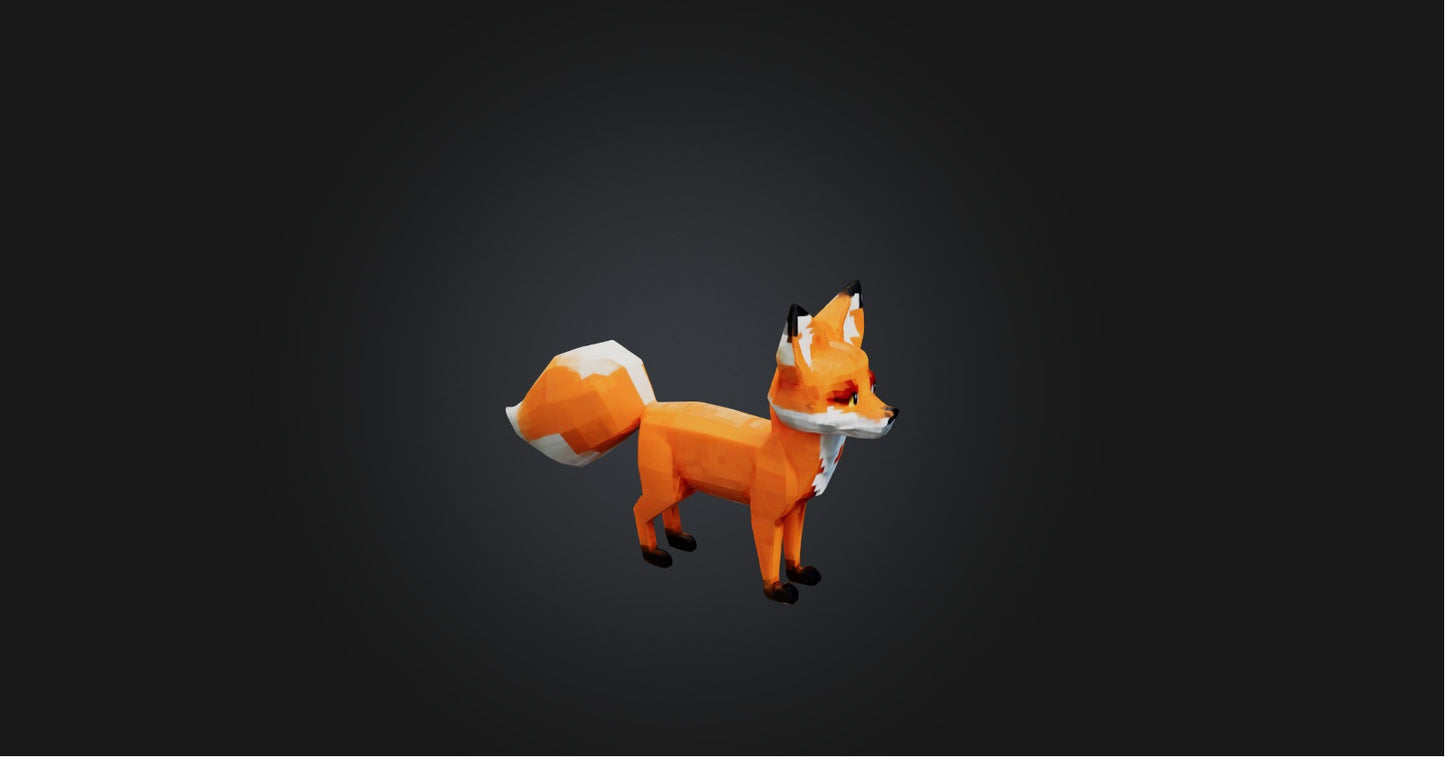 3D model Voxel Fox   VR / AR / low-poly