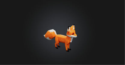 3D model Voxel Fox   VR / AR / low-poly