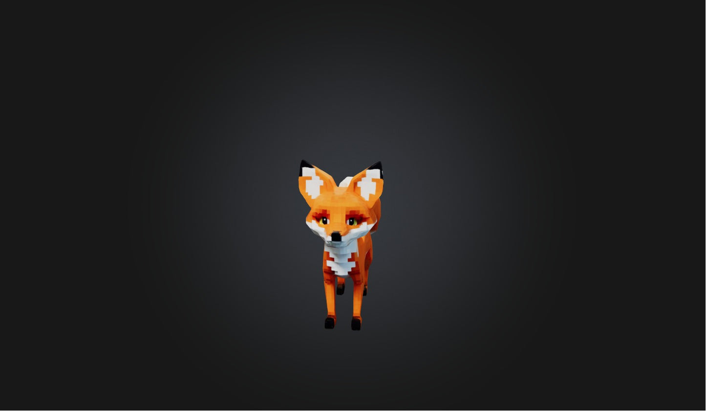 3D model Voxel Fox   VR / AR / low-poly