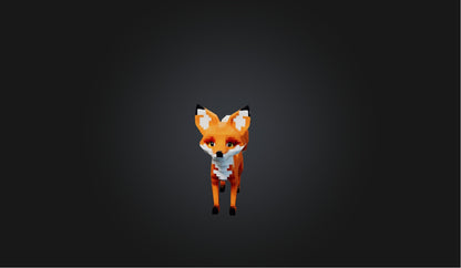 3D model Voxel Fox   VR / AR / low-poly