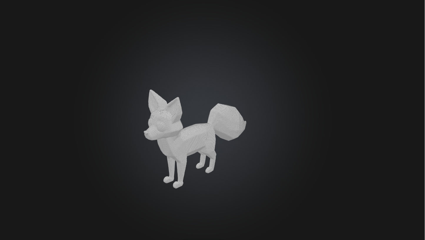 3D model Voxel Fox   VR / AR / low-poly