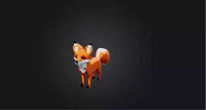 3D model Voxel Fox   VR / AR / low-poly