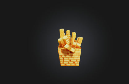 3D model Voxel Fries VR / AR / low-poly