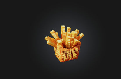 3D model Voxel Fries VR / AR / low-poly
