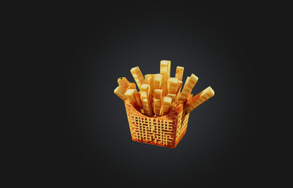 3D model Voxel Fries VR / AR / low-poly