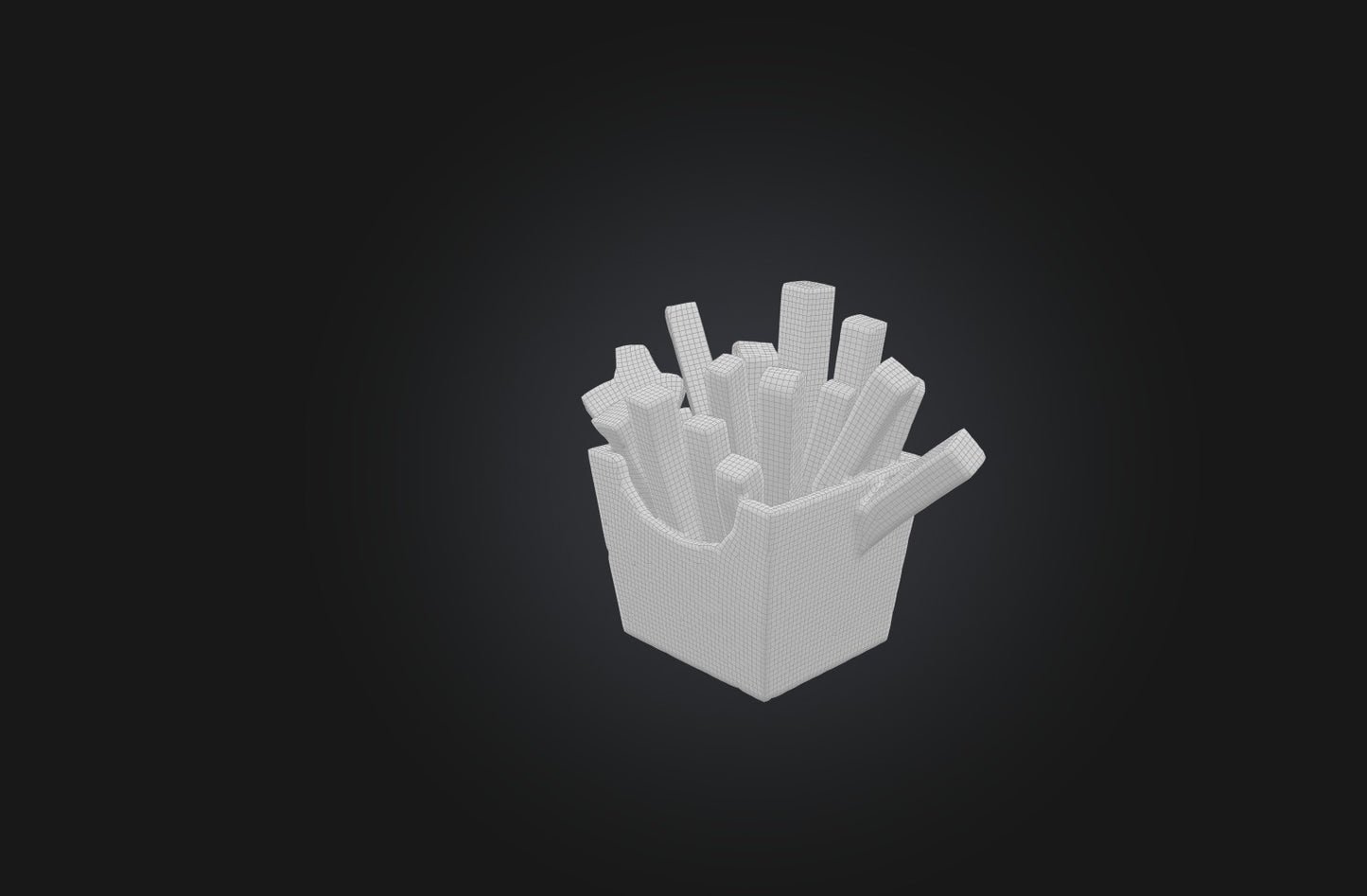 3D model Voxel Fries VR / AR / low-poly
