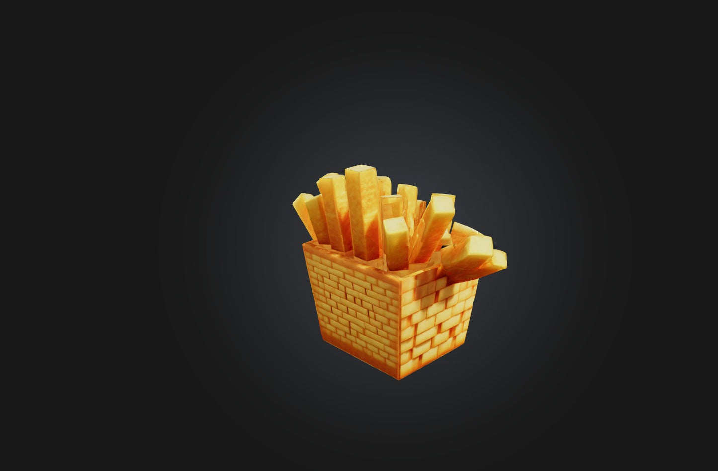 3D model Voxel Fries VR / AR / low-poly
