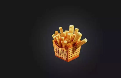 3D model Voxel Fries VR / AR / low-poly