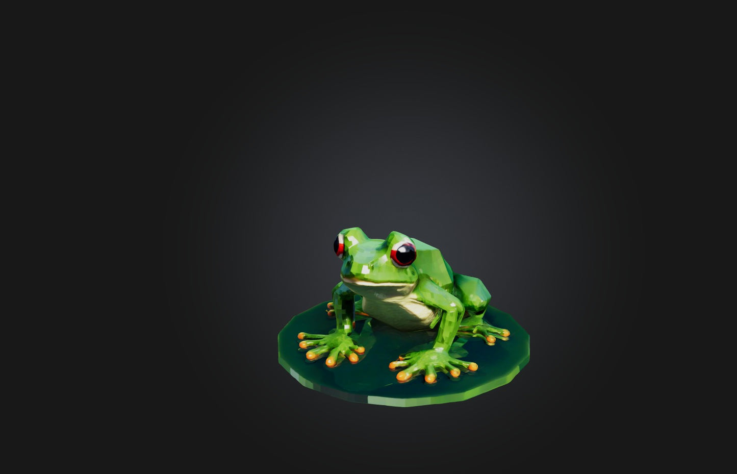 3D model Voxel Frog VR / AR / low-poly