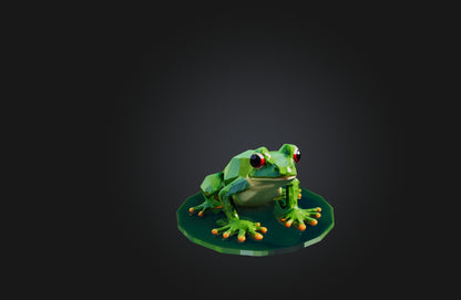 3D model Voxel Frog VR / AR / low-poly