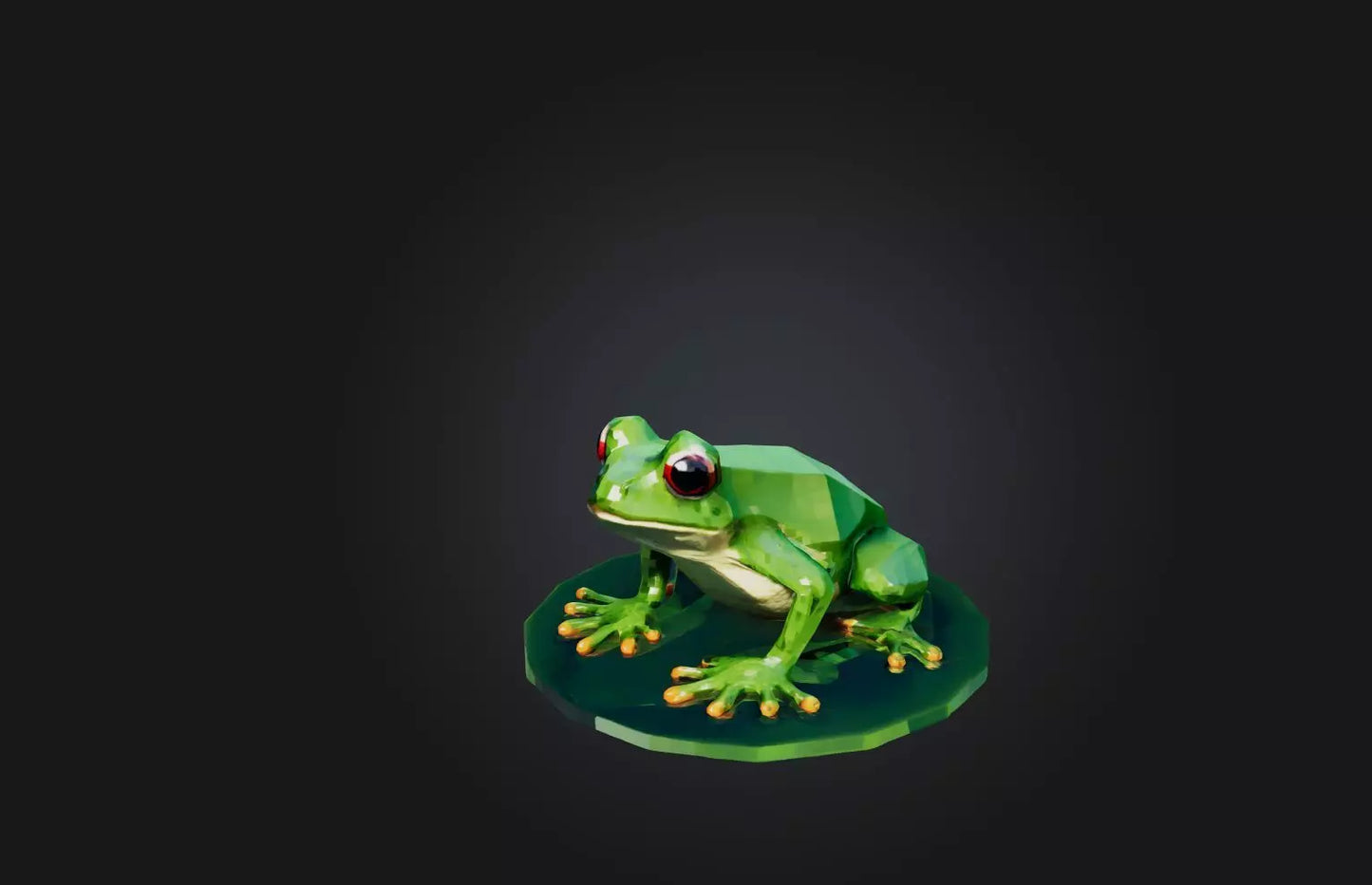 3D model Voxel Frog VR / AR / low-poly