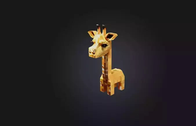 3D model Voxel Giraffe VR / AR / low-poly