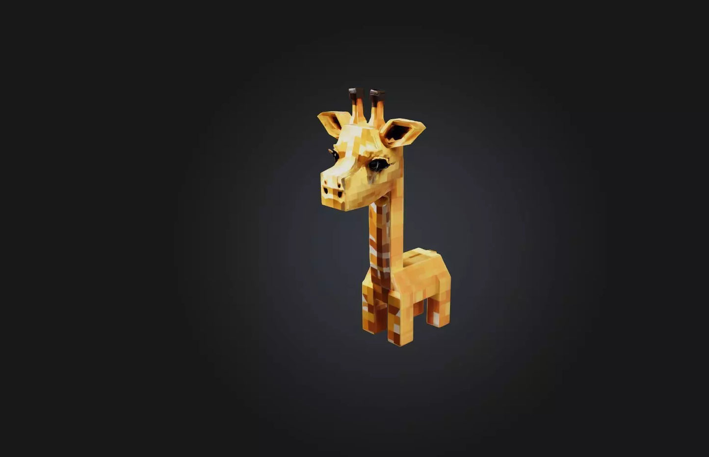 3D model Voxel Giraffe VR / AR / low-poly