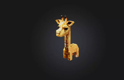 3D model Voxel Giraffe VR / AR / low-poly