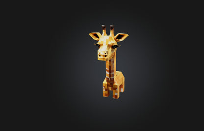 3D model Voxel Giraffe VR / AR / low-poly