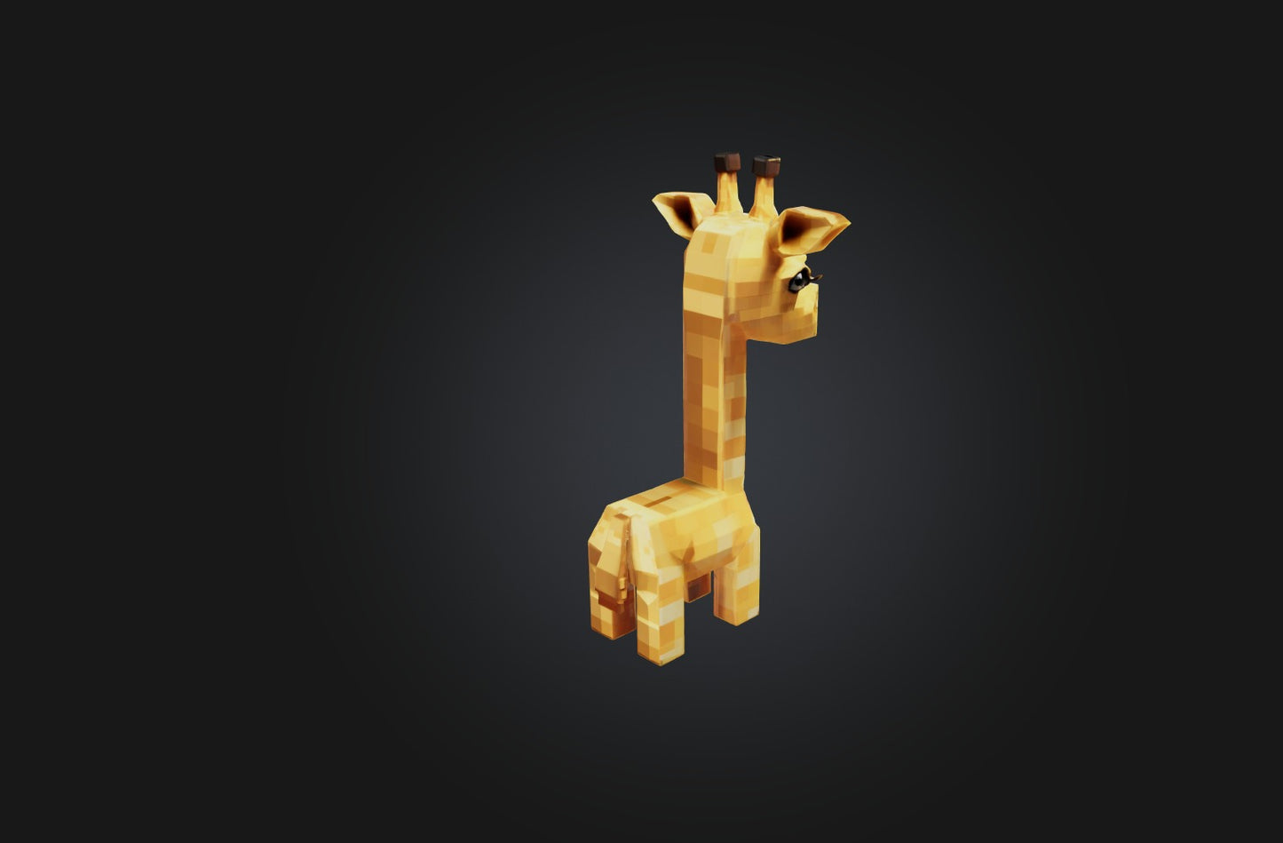 3D model Voxel Giraffe VR / AR / low-poly