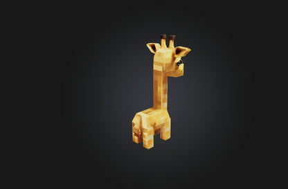3D model Voxel Giraffe VR / AR / low-poly