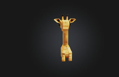 3D model Voxel Giraffe VR / AR / low-poly