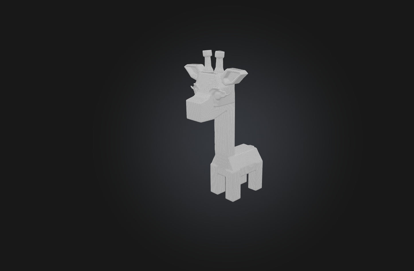 3D model Voxel Giraffe VR / AR / low-poly