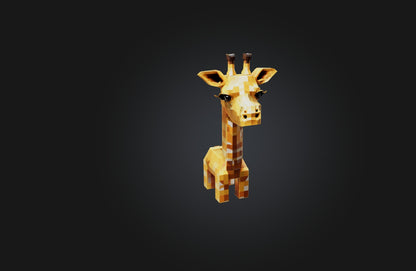 3D model Voxel Giraffe VR / AR / low-poly