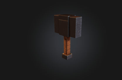 3D model Voxel Hammer VR / AR / low-poly