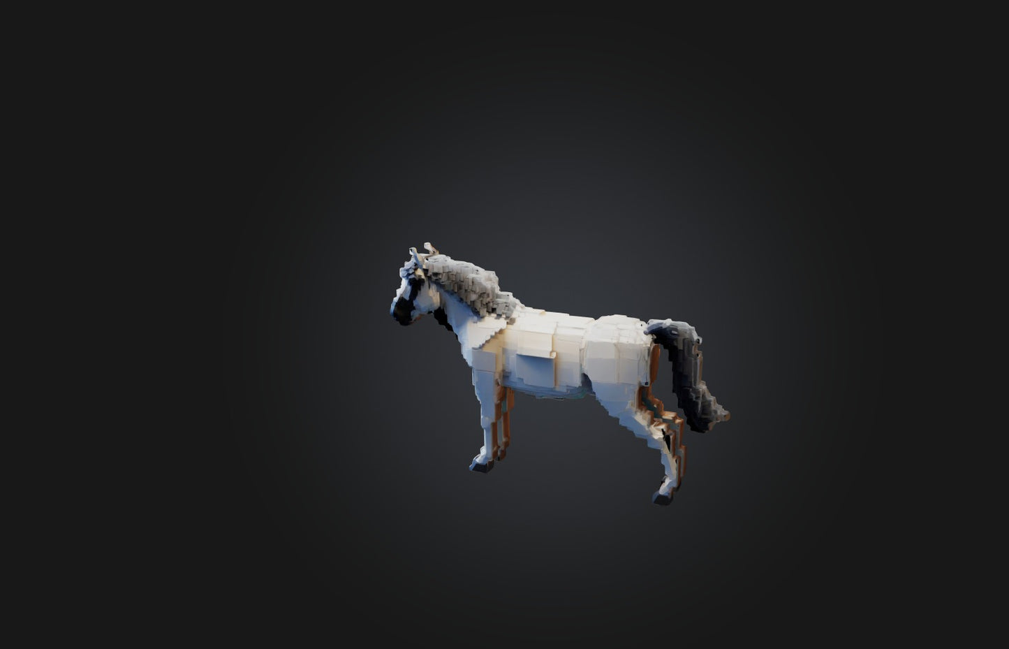 3D model Voxel Horse VR / AR / low-poly