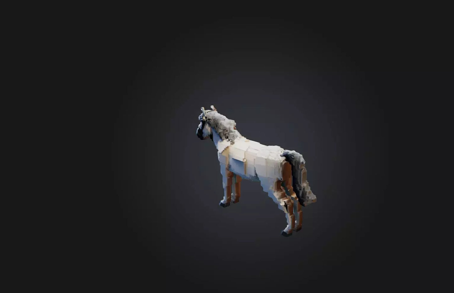 3D model Voxel Horse VR / AR / low-poly