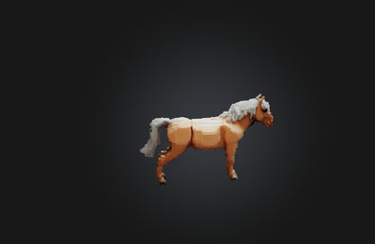 3D model Voxel Horse VR / AR / low-poly