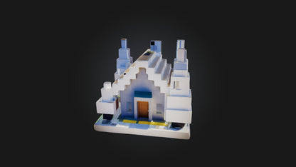 3D model Voxel House VR / AR / low-poly
