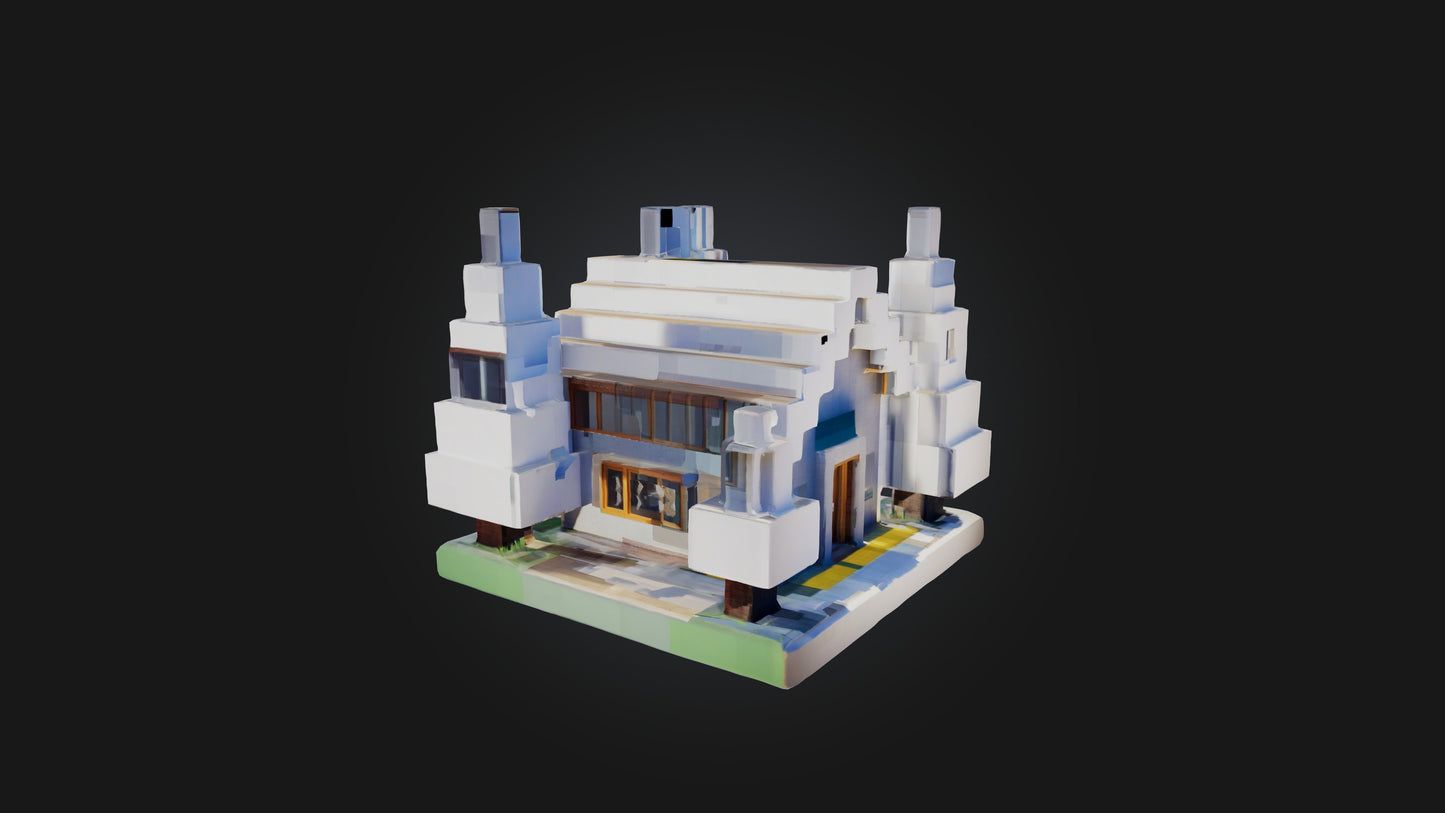 3D model Voxel House VR / AR / low-poly
