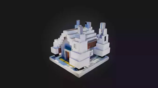 3D model Voxel House VR / AR / low-poly