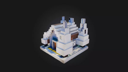 3D model Voxel House VR / AR / low-poly
