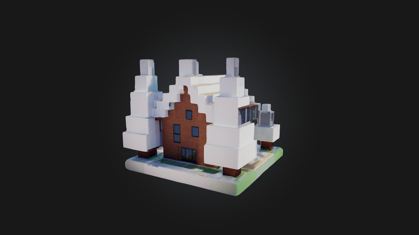 3D model Voxel House VR / AR / low-poly