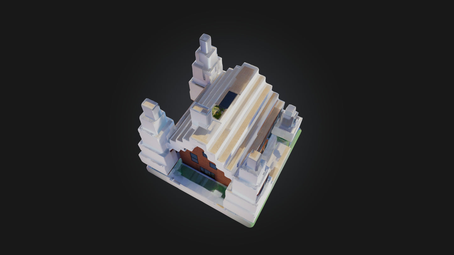 3D model Voxel House VR / AR / low-poly