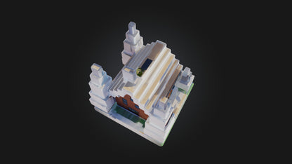 3D model Voxel House VR / AR / low-poly