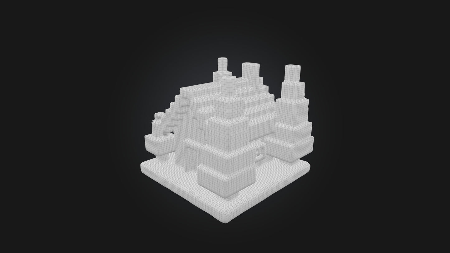 3D model Voxel House VR / AR / low-poly