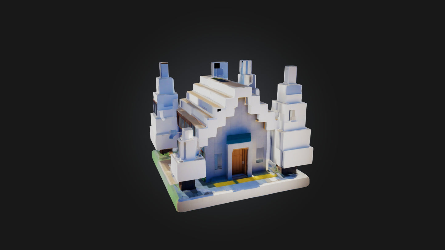 3D model Voxel House VR / AR / low-poly