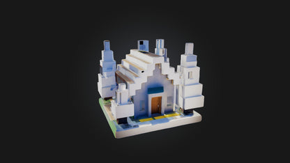 3D model Voxel House VR / AR / low-poly