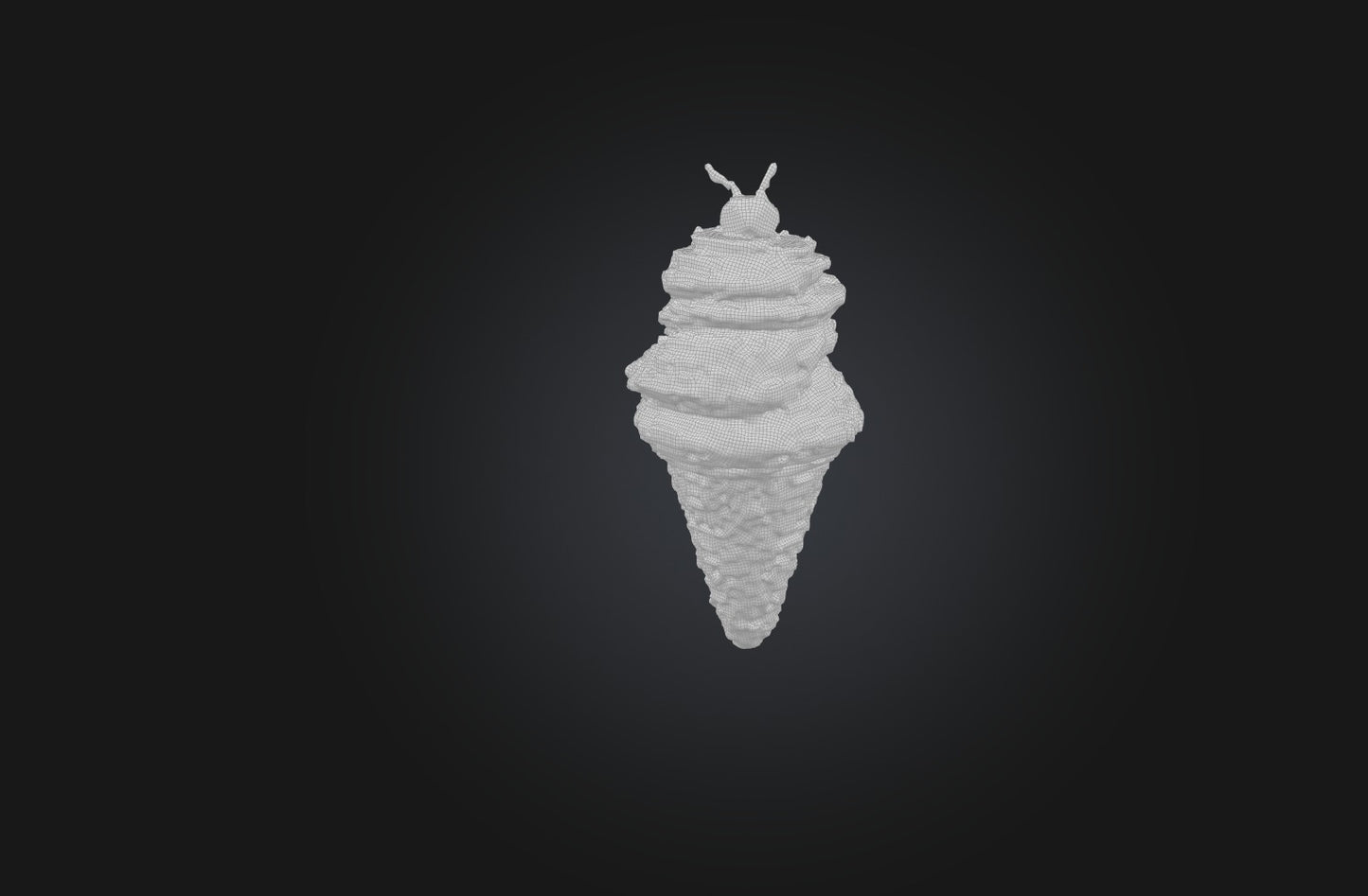 3D model Voxel Ice Cream Cone VR / AR / low-poly