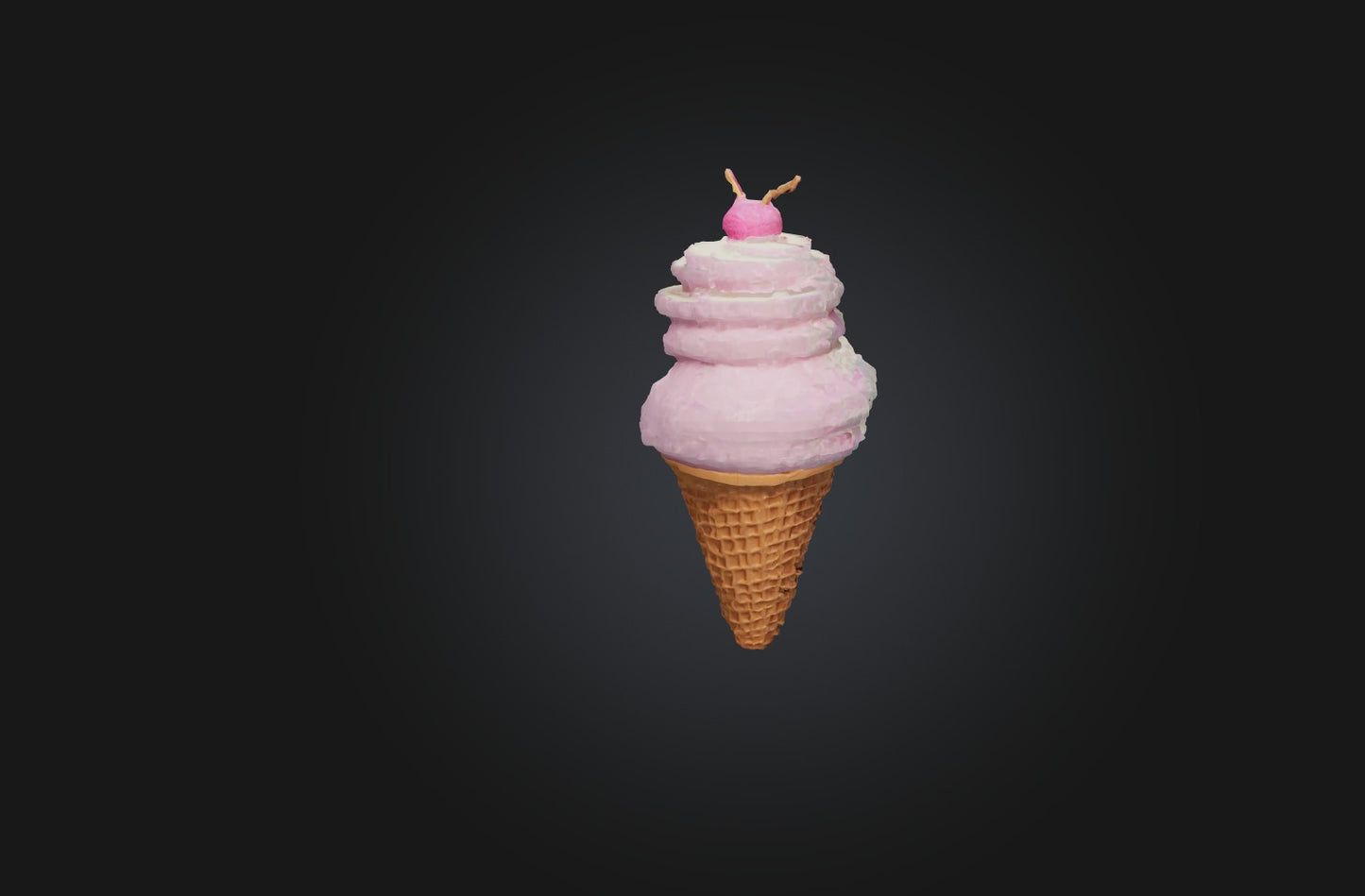 3D model Voxel Ice Cream Cone VR / AR / low-poly