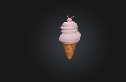 3D model Voxel Ice Cream Cone VR / AR / low-poly