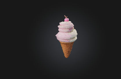 3D model Voxel Ice Cream Cone VR / AR / low-poly